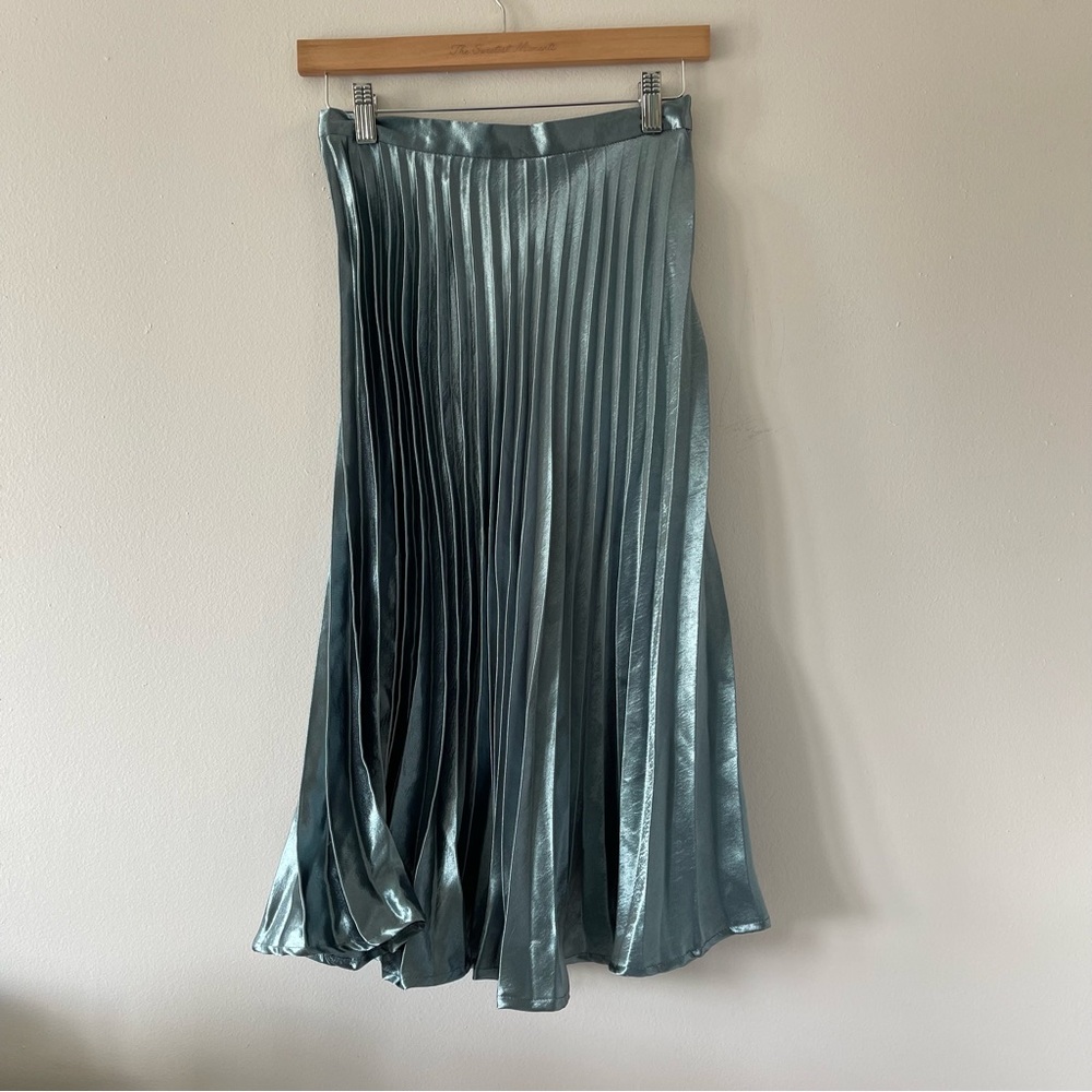 Diffuse Pleated Satin Skirt